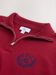 Burgundy Red Logo Quarter Zip Jumper - Image 7 of 8