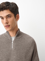 Dark Stone Quarter Zip Jumper - Image 1 of 6