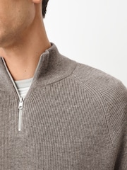 Dark Stone Quarter Zip Jumper - Image 3 of 6