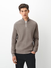 Dark Stone Quarter Zip Jumper - Image 6 of 6
