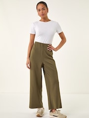 Roman Green Petite Wide Leg Stretch Trousers - Image 2 of 5