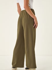 Roman Green Petite Wide Leg Stretch Trousers - Image 3 of 5
