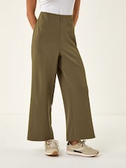 Roman Green Petite Wide Leg Stretch Trousers - Image 4 of 5