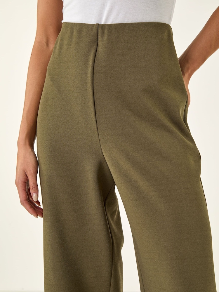 Roman Green Petite Wide Leg Stretch Trousers - Image 5 of 5