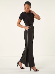Roman Black Petite Side Seam Stretch Trousers - Image 1 of 5