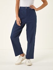 Roman Blue Petite Stripe Print Bengaline Stretch Trousers - Image 4 of 5