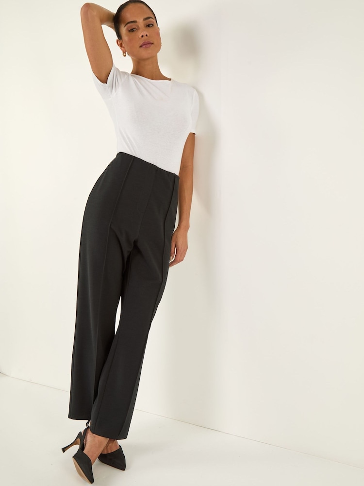 Roman Black Petite Pocket Detail Stretch Trousers - Image 1 of 5 Roman Black Petite Pocket Detail Stretch Trousers - Image 1 of 5