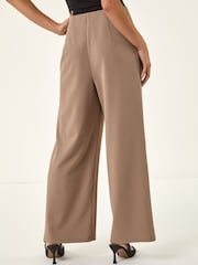 Roman Natural Petite Wide Leg Stretch Trousers - Image 3 of 5