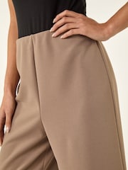 Roman Natural Petite Wide Leg Stretch Trousers - Image 5 of 5