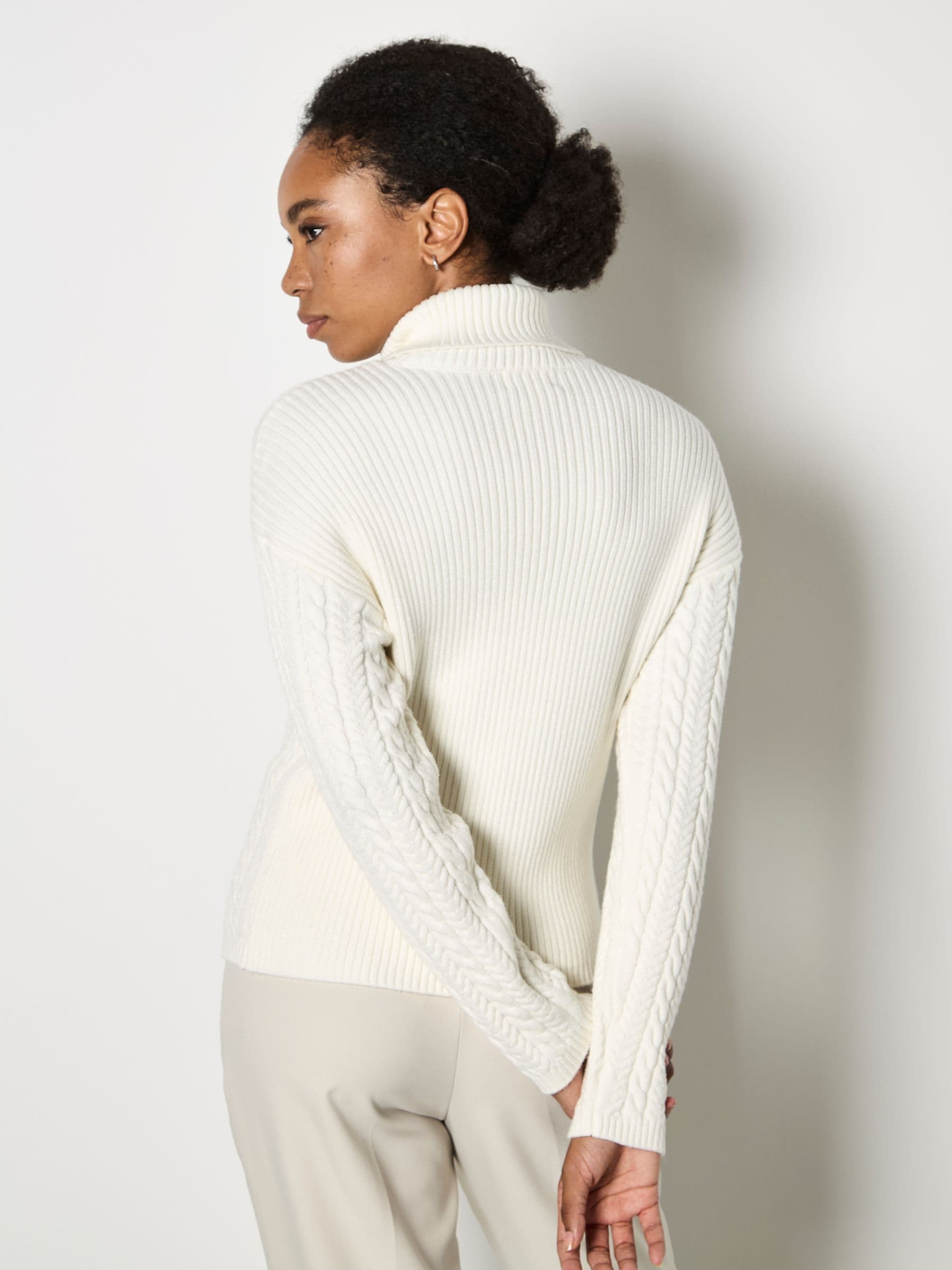 Buy Apricot Cream Turtle Neck Cable Front Jumper from the Next UK