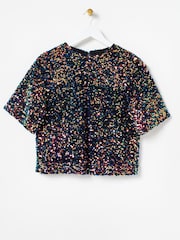 Oliver Bonas Sequin Short Sleeve T-Shirt - Bild 3 von 7