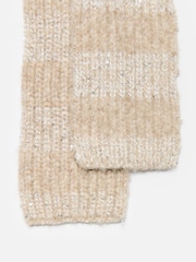 Oliver Bonas Brown Striped Sequin Knitted Skinny Scarf - Image 4 of 5