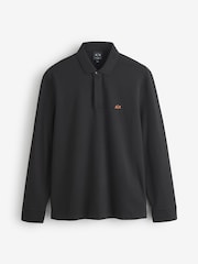 Armani Exchange Slim Fit Long Sleeve Pique Black Polo Shirt - Image 1 of 1