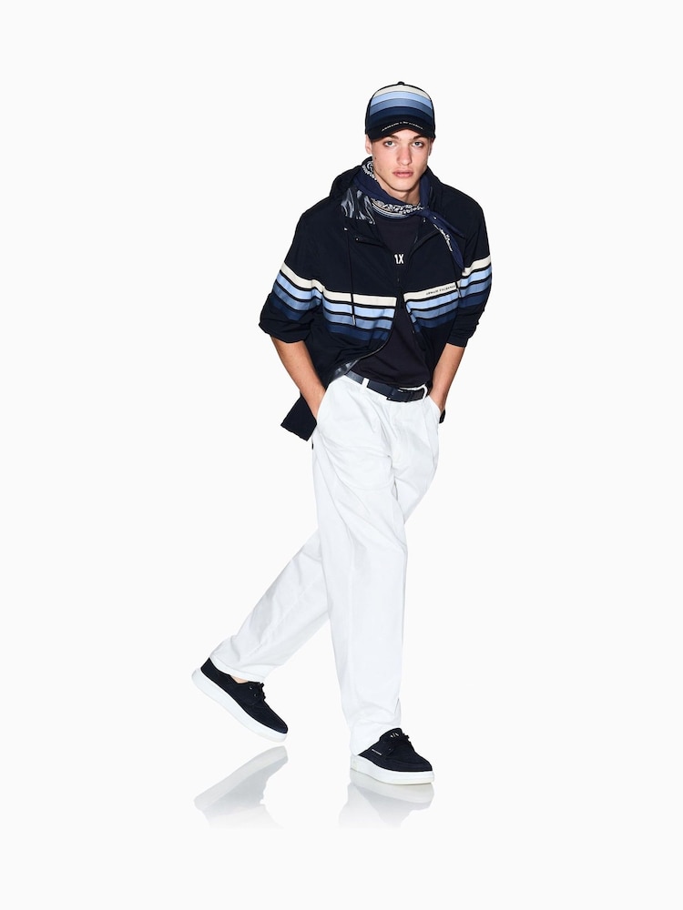 Armani Exchange Blue Regular Fit Tipped Jacket - Image 1 of 1