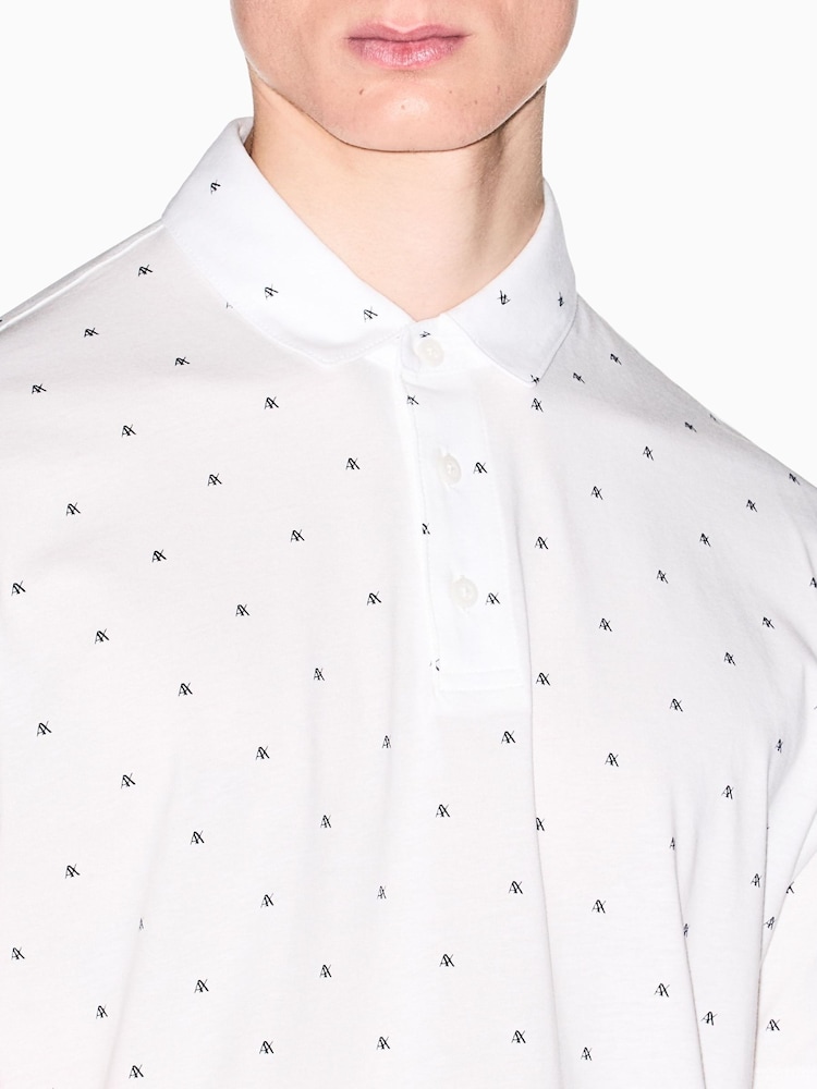 armani exchange white dress shirt Armani Exchange AX Pattern Shirt Off White - Male