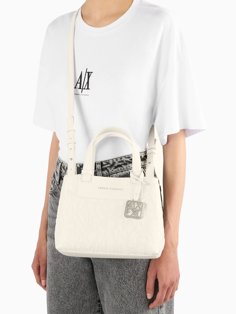 Armani Exchange White Shopping Bag - Image 1 of 7 Armani Exchange White Shopping Bag - Image 1 of 7