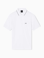 Armani Exchange Slim Fit Contrast Tipped Collar White Polo Shirt - Image 1 of 1