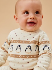 MORI Cream Penguin Fair Isle Knitted Jumper - Image 2 of 5