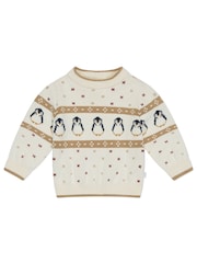 MORI Cream Penguin Fair Isle Knitted Jumper - Image 3 of 5