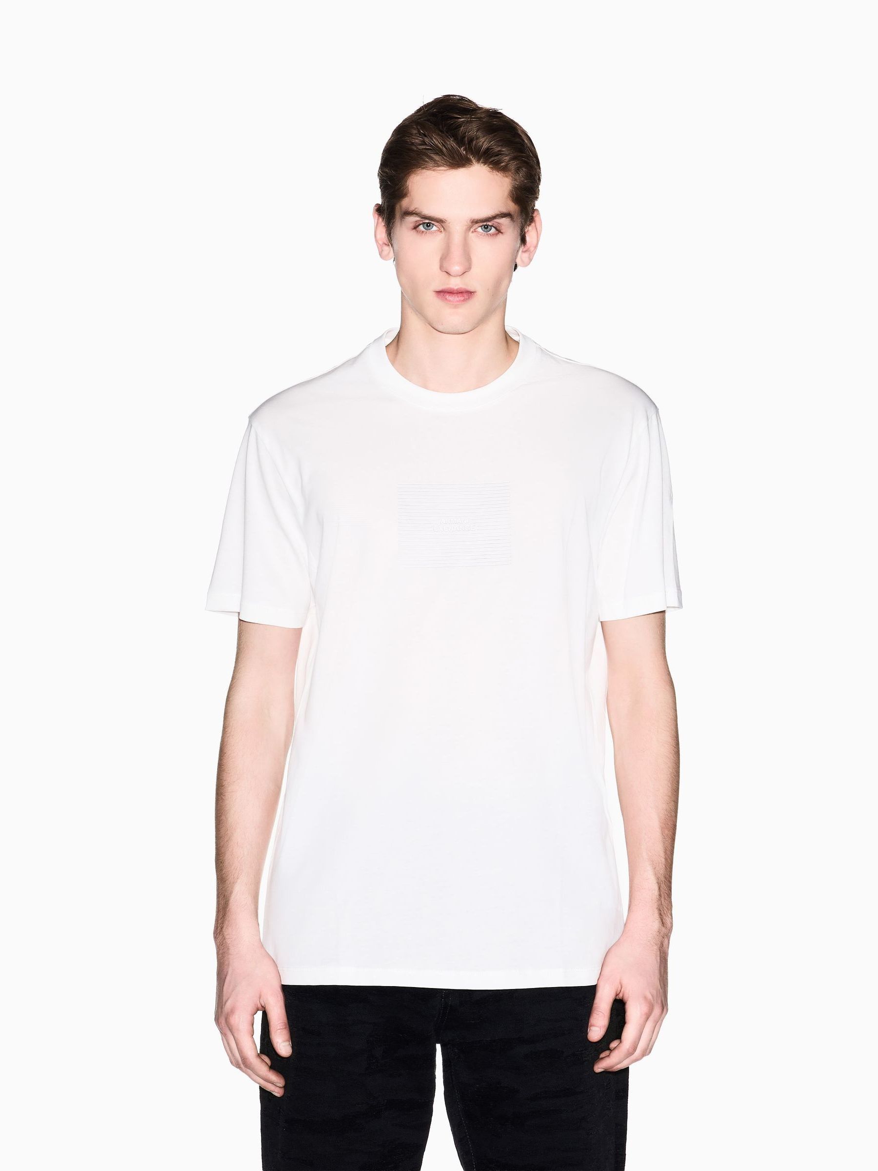 Armani Exchange Men's White Regular Fit Logo T-Shirt