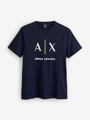 Armani Exchange Blue Slim Fit Logo T-Shirt - Image 1 of 1