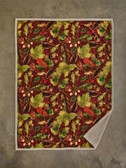 Deyongs Winter Leaves Printed Flannel Fleece with Sherpa Reverse - Image 2 of 3