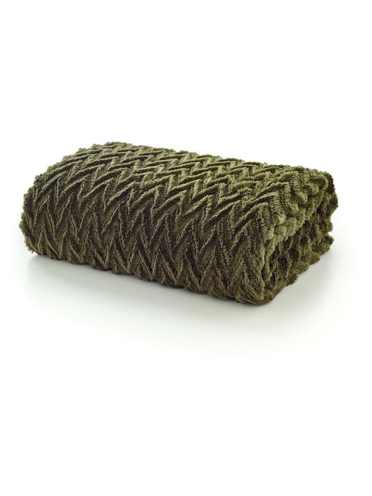 Deyongs Fern Tadcaster Supersoft Chevron Throw - Image 2 of 2 Deyongs Fern Tadcaster Supersoft Chevron Throw - Image 2 of 2