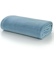 Deyongs Light Blue Snuggle Touch Fleece Throw - Image 2 of 2