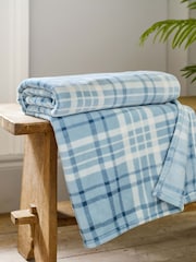Deyongs Ocean Snuggle Check Fleece Throw - Image 1 of 2