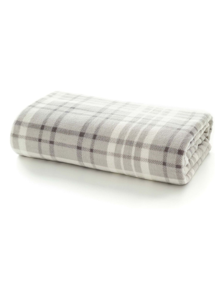 Deyongs Grey Snuggle Check Fleece Throw - Image 2 of 2 Deyongs Grey Snuggle Check Fleece Throw - Image 2 of 2