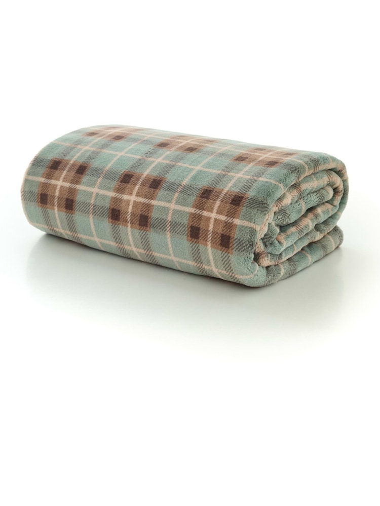 The Lyndon Company Green Check Throw - Image 2 of 2 The Lyndon Company Green Check Throw - Image 2 of 2