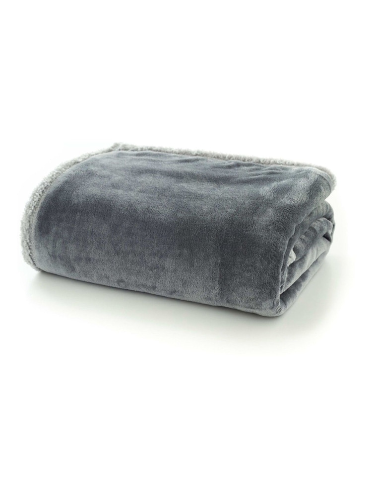 Deyongs Silver Hazelwood Sherpa Reverse Throw - Image 2 of 2 Deyongs Silver Hazelwood Sherpa Reverse Throw - Image 2 of 2