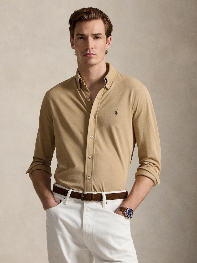 Polo Ralph Lauren Natural Featherweight Mesh Shirt - Image 1 of 5