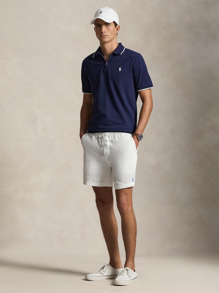 Polo Ralph Lauren Blue Short Sleeve Zip Polo Shirt - Image 1 of 3