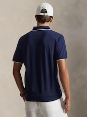 Polo Ralph Lauren Blue Short Sleeve Zip Polo Shirt - Image 2 of 3