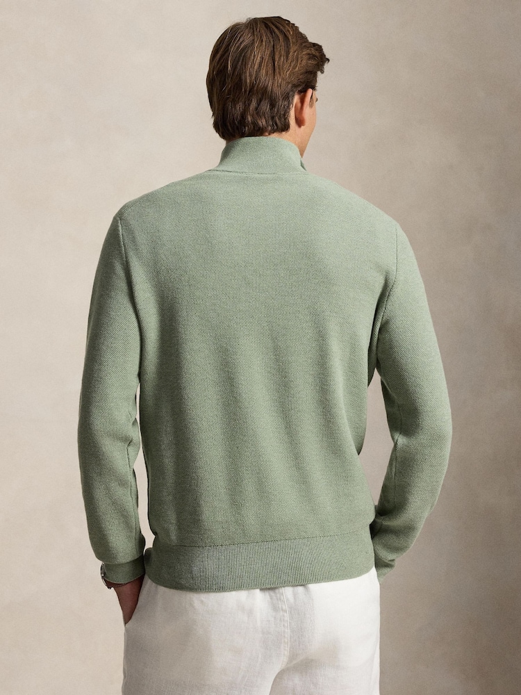 Polo Ralph Lauren Green Sweater-Half Zip Jumper - Image 2 of 3