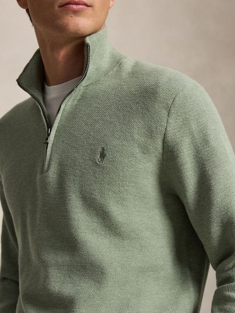 Polo Ralph Lauren Green Sweater-Half Zip Jumper - Image 3 of 3