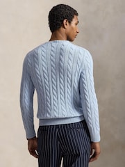 Polo Ralph Lauren Blue Cable Knit Jumper - Image 2 of 5