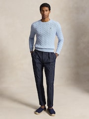 Polo Ralph Lauren Blue Cable Knit Jumper - Image 3 of 5