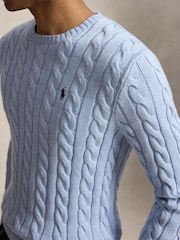 Polo Ralph Lauren Blue Cable Knit Jumper - Image 4 of 5