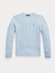 Polo Ralph Lauren Blue Cable Knit Jumper - Image 5 of 5