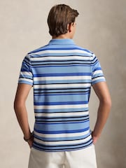 Polo Ralph Lauren Blue Striped Mesh Polo Shirt - Image 3 of 4