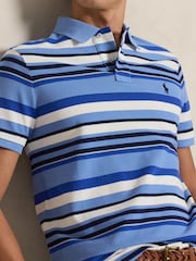 Polo Ralph Lauren Blue Striped Mesh Polo Shirt - Image 4 of 4