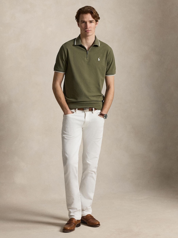 Polo Ralph Lauren Green Short Sleeve Zip Polo Shirt - Image 1 of 4