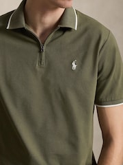 Polo Ralph Lauren Green Short Sleeve Zip Polo Shirt - Image 3 of 4