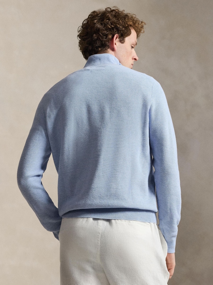 Polo Ralph Lauren Blue Half Zip Sweater - Image 2 of 5