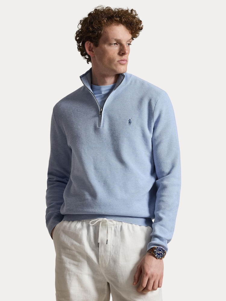 Polo Ralph Lauren Blue Half Zip Sweater - Image 5 of 5
