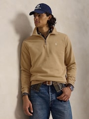 Polo Ralph Lauren Natural Long Sleeve Zip Polo Sweatshirt - Image 1 of 4