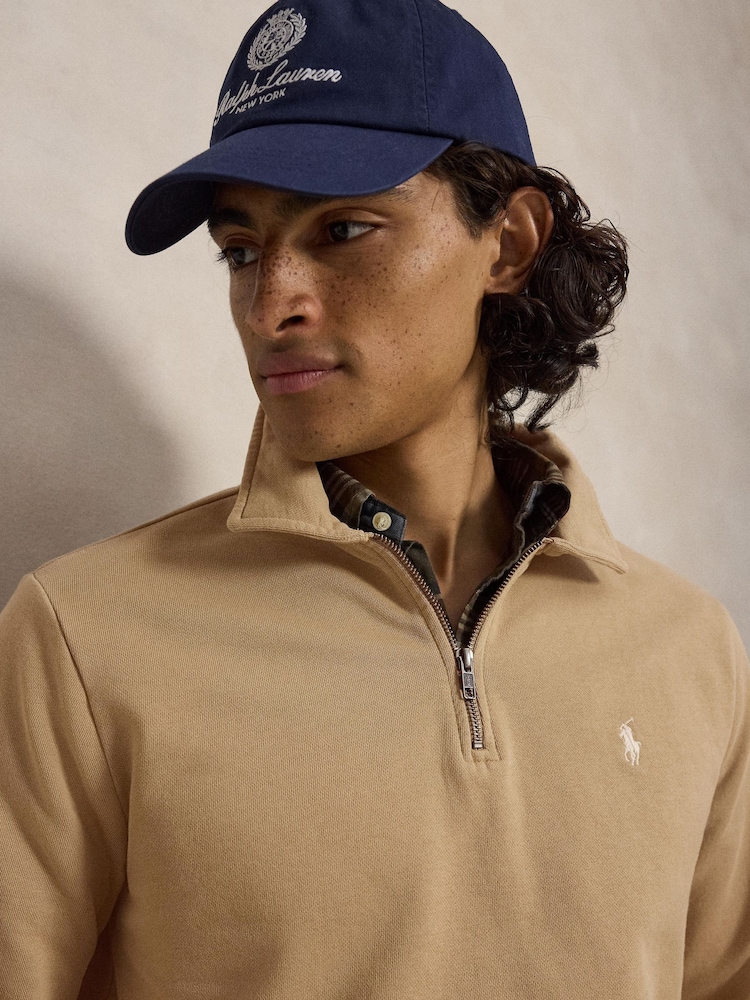 Polo Ralph Lauren Natural Long Sleeve Zip Polo Sweatshirt - Image 4 of 4