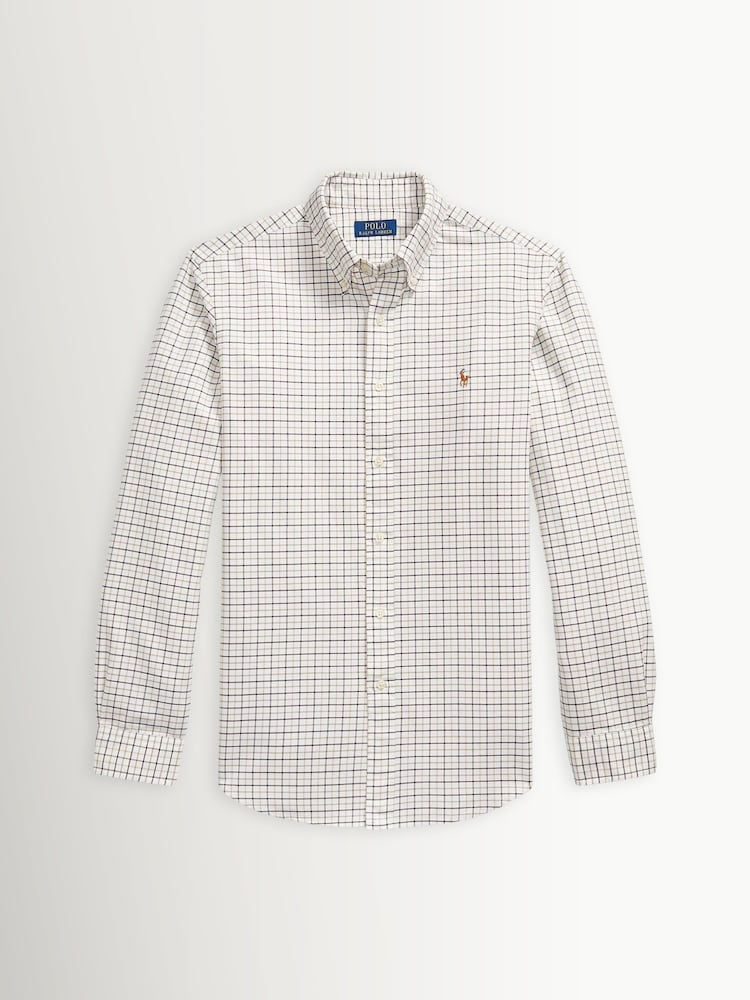 Polo Ralph Lauren Brown Long Sleeve Check Oxford Shirt - Image 1 of 2